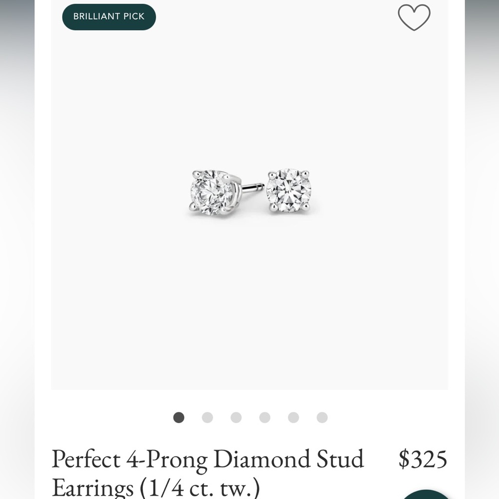 Gorgeous 1/4 Karat White Gold Diamond studs
